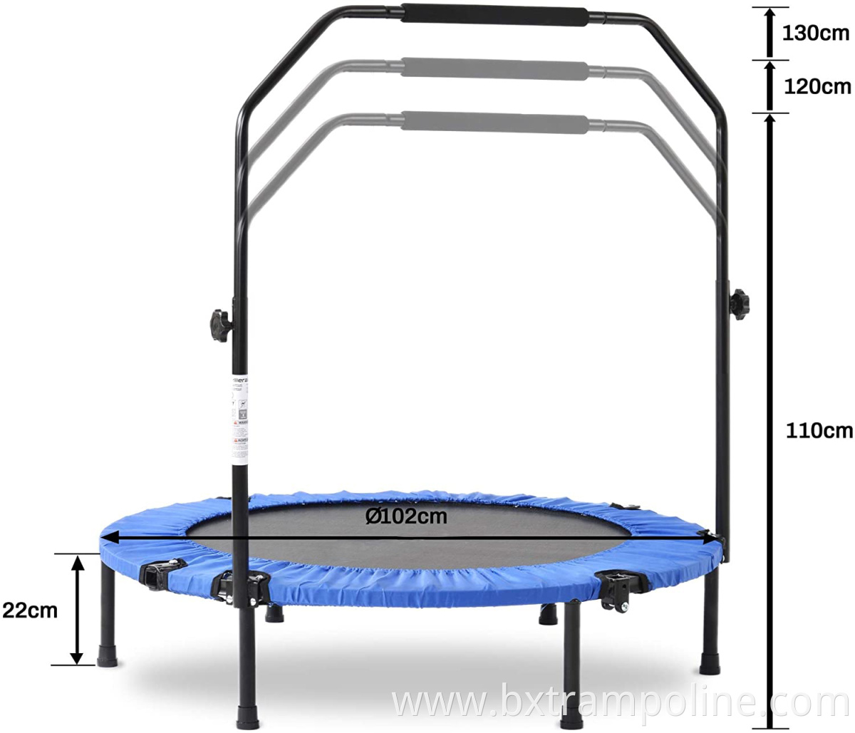 36"/38"/40" Folding Mini Trampoline, Exercise Trampoline with Resistance Bands, Rebounder Trampoline for Adults Fitness, Indoor